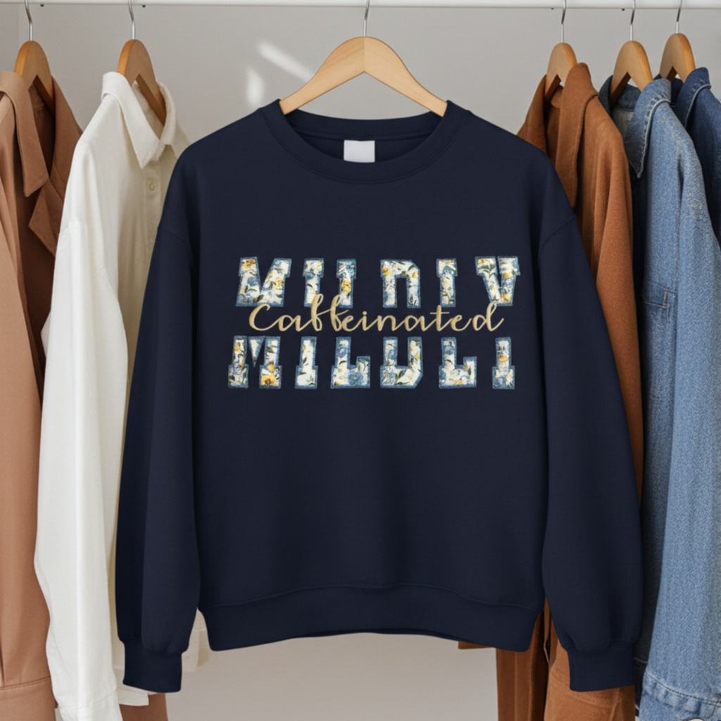 Mildly Caffeinated Embroidered Sweatshirt