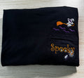 Halloween Pocket Tee Embroidery Design Bundle – Flying Witch & "Spooky" Spider Web Duo Files