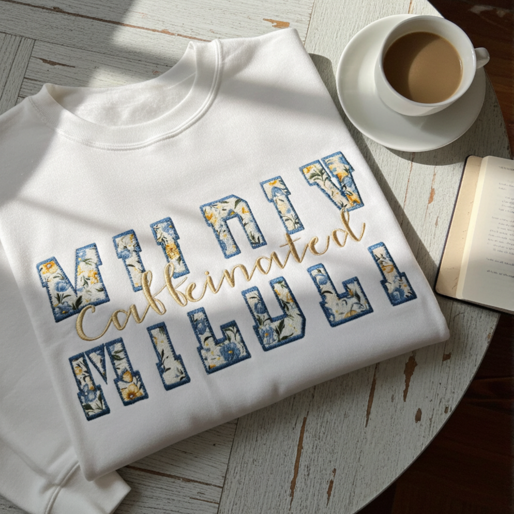 Mildly Caffeinated Embroidered Sweatshirt