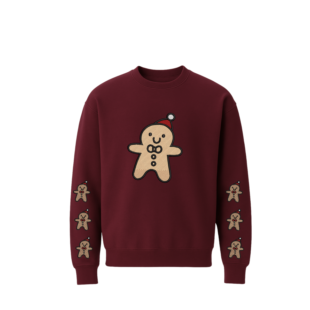 Gingerbread Crewneck Sweatshirt – Festive Holiday Embroidery