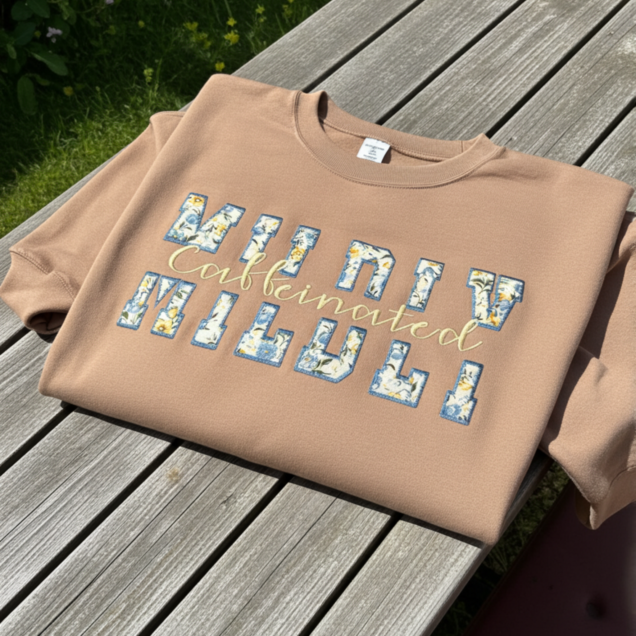 Mildly Caffeinated Embroidered Sweatshirt