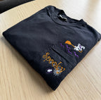 Spooky Embroidered Pocket T-Shirt