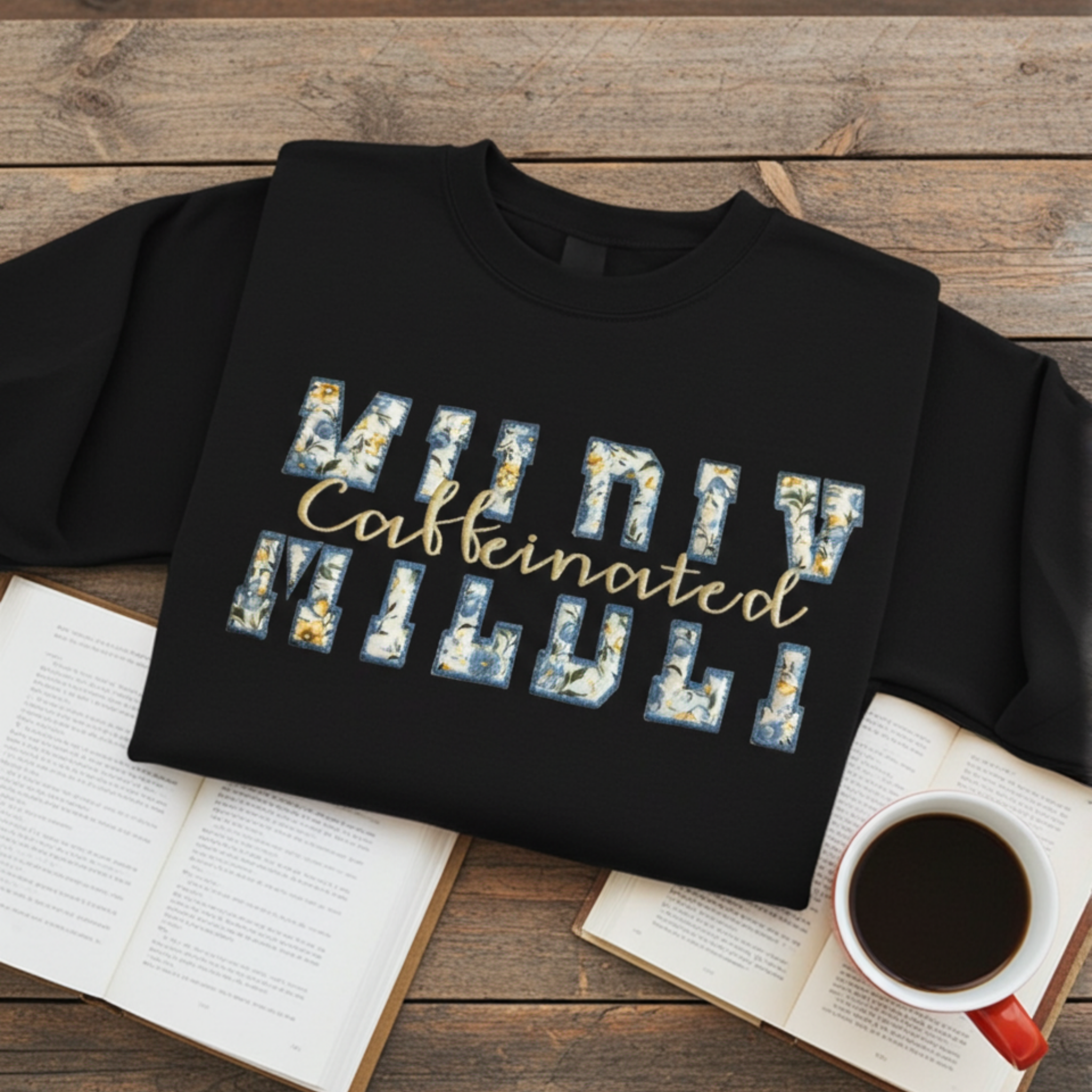 Mildly Caffeinated Embroidered Sweatshirt