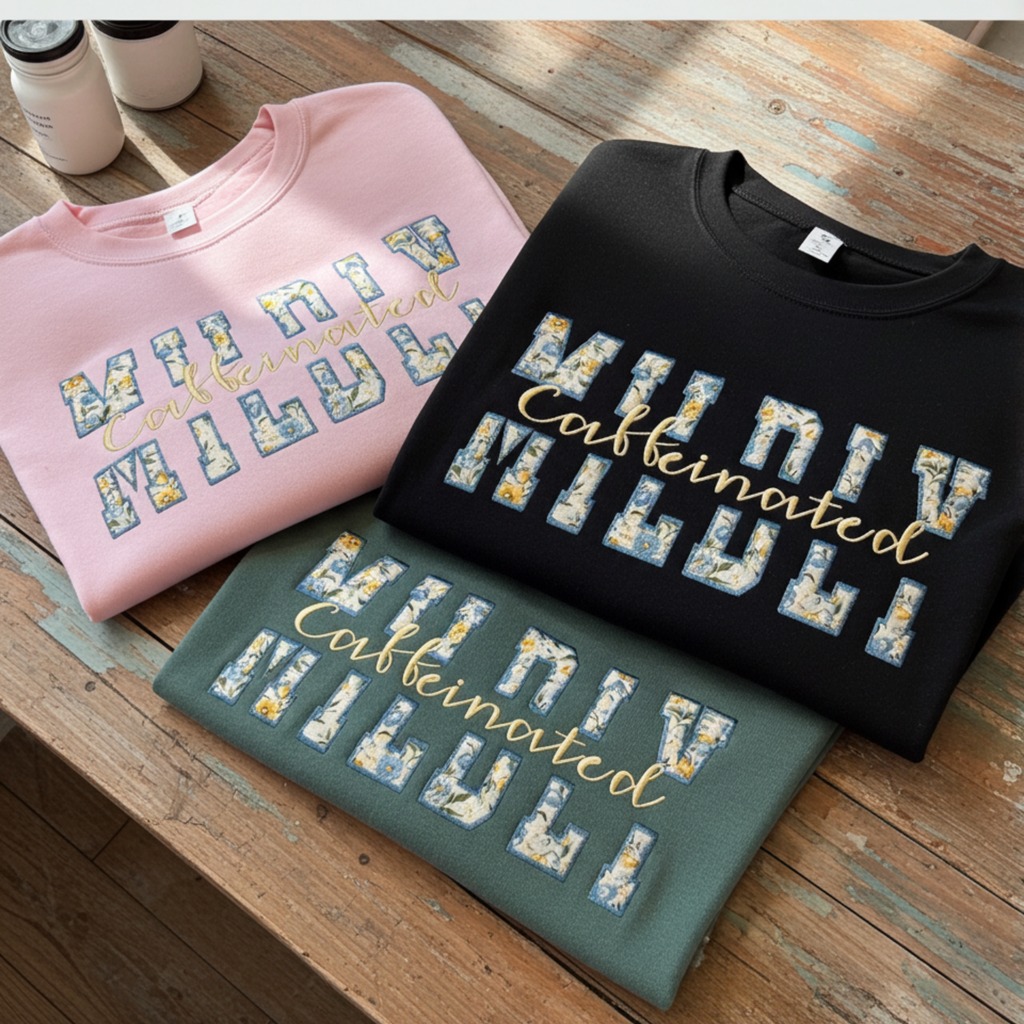 Mildly Caffeinated Embroidered Sweatshirt