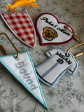 In The Hoop Bag Tag Embroidery Design Bundle, Puffy Foam Key Fob Applique (Digital Download)