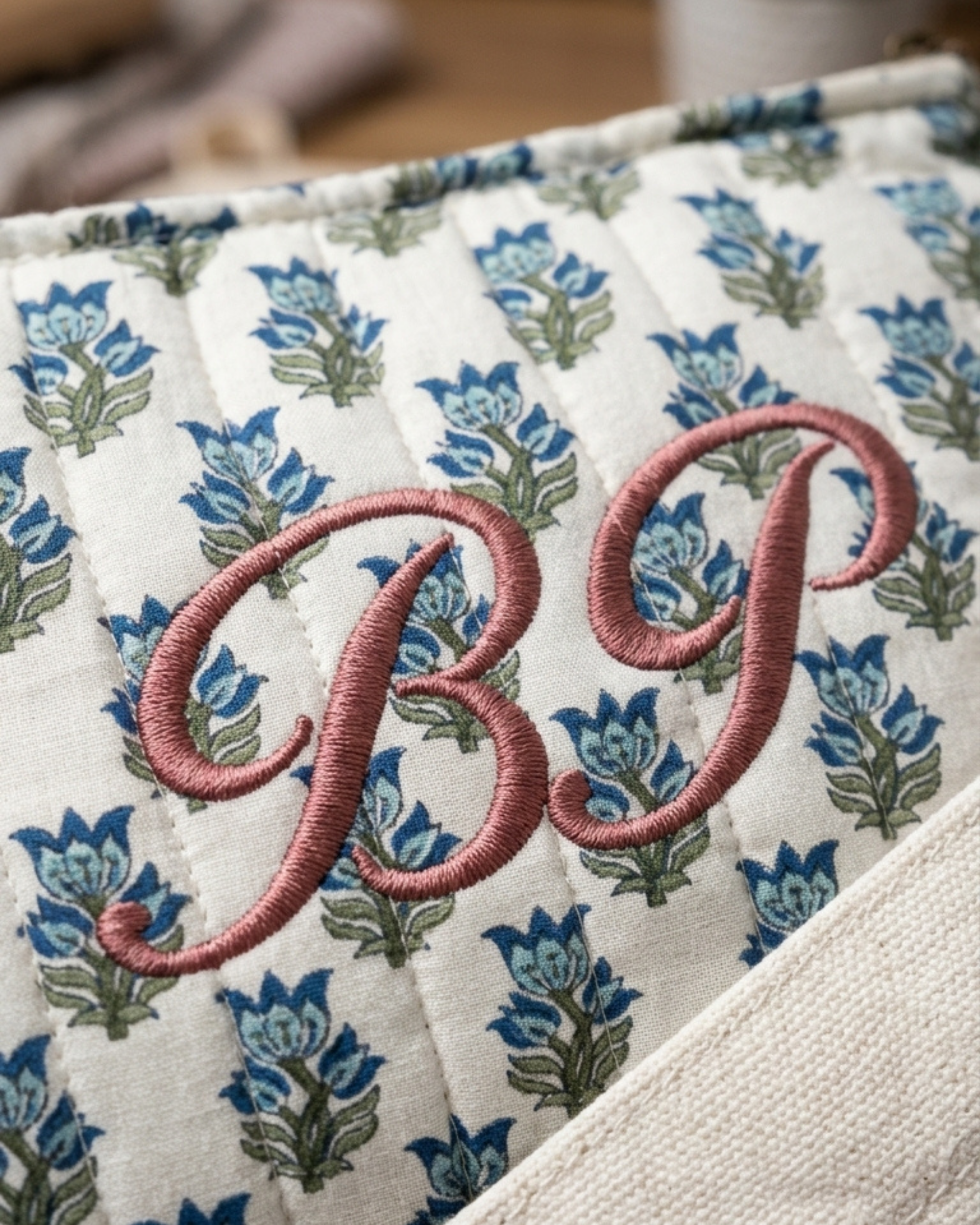 Classic Monogram Floral Quilted Pouch